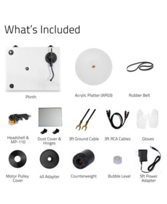 RT85N High Fidelity Turntable – Vinyl Record Player with MP-110 Cartridge, Acrylic Platter & Vibration Isolation Features