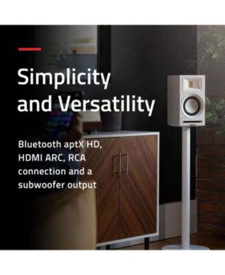 Ri71 Reference Stereo Powered Bookshelf Speakers with High Performance AMT Tweeters, 5" Drivers, 120W Amplifier for Music, Turntable, TV, PC - HDMI, Bluetooth, RCA & Subwoofer Out