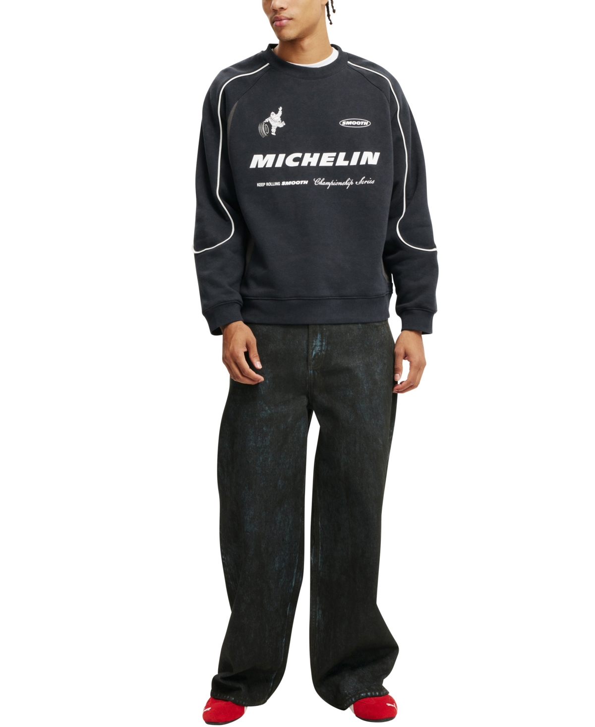 Shop Cotton On Men's Michelin Box Fit Crew T-shirt In Rollins Black