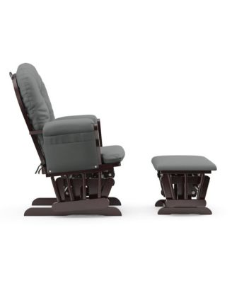 Hoop Glider and Ottoman - Espresso with Gray