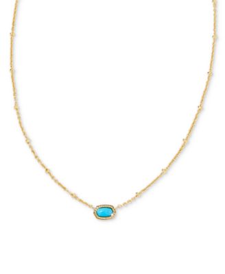 14k Gold-Plated Turquoise Magnesite Pendant Necklace, 15" + 4" extender