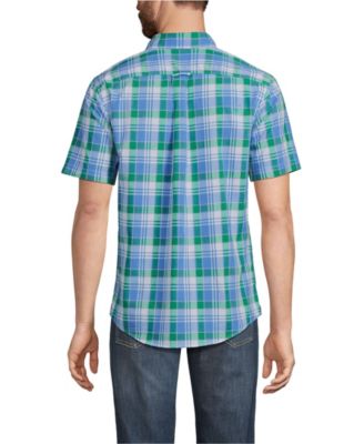 Men's Traditional Fit Short Sleeve Madras Shirt