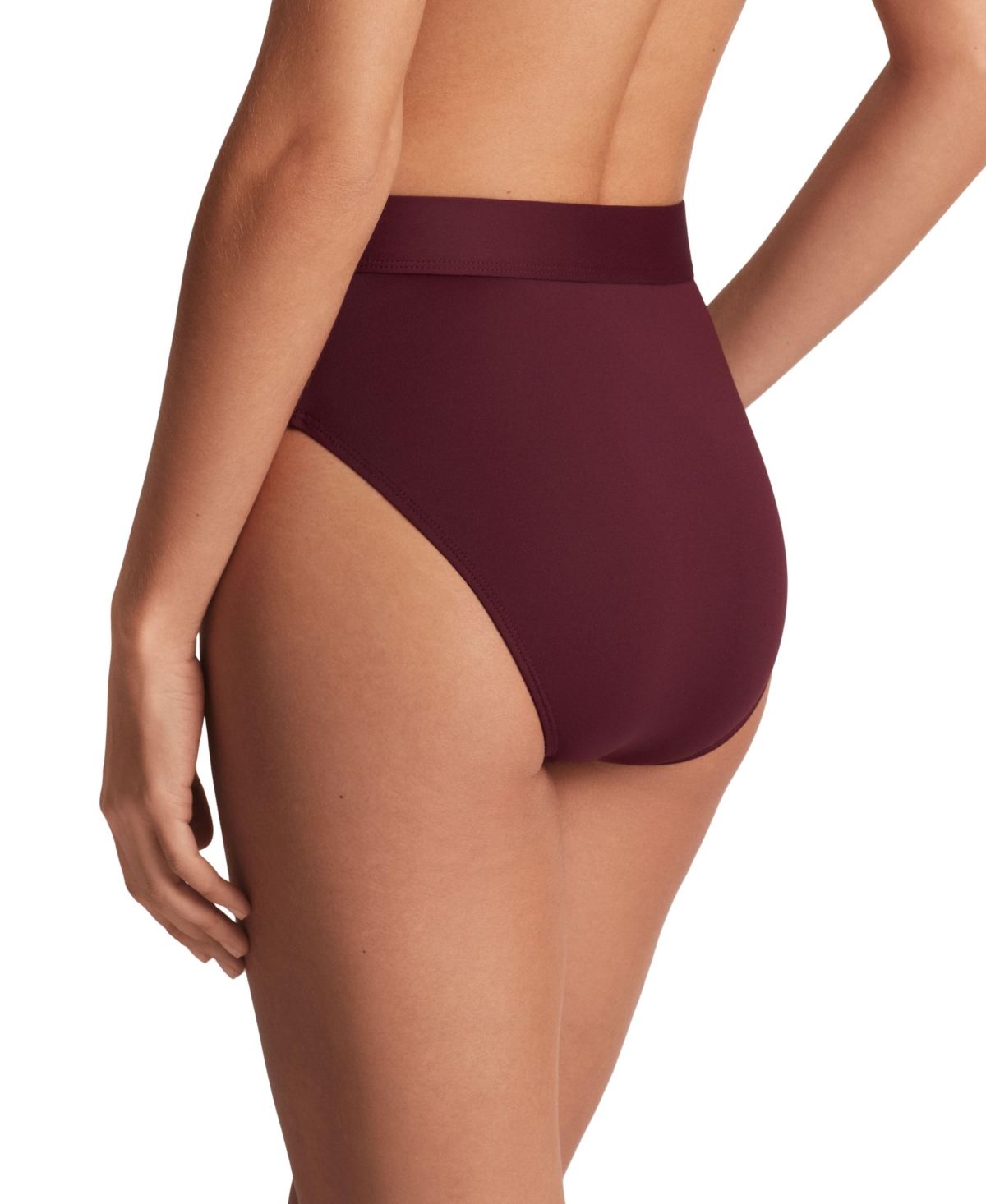 Ralph Lauren Women's Banded High Waist Swim Bottom In Claret