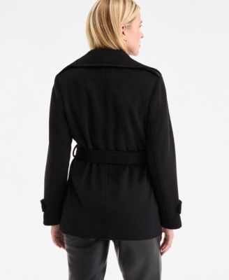 Petite Short Belted Wrap Coat, Exclusively at Macy's