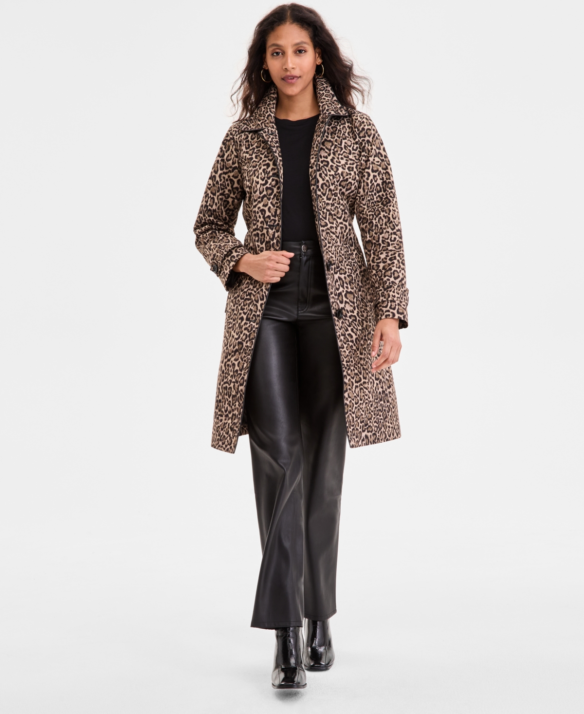 Michael Kors Michael  Petite Single-breasted Belted Trench Coat In Brown
