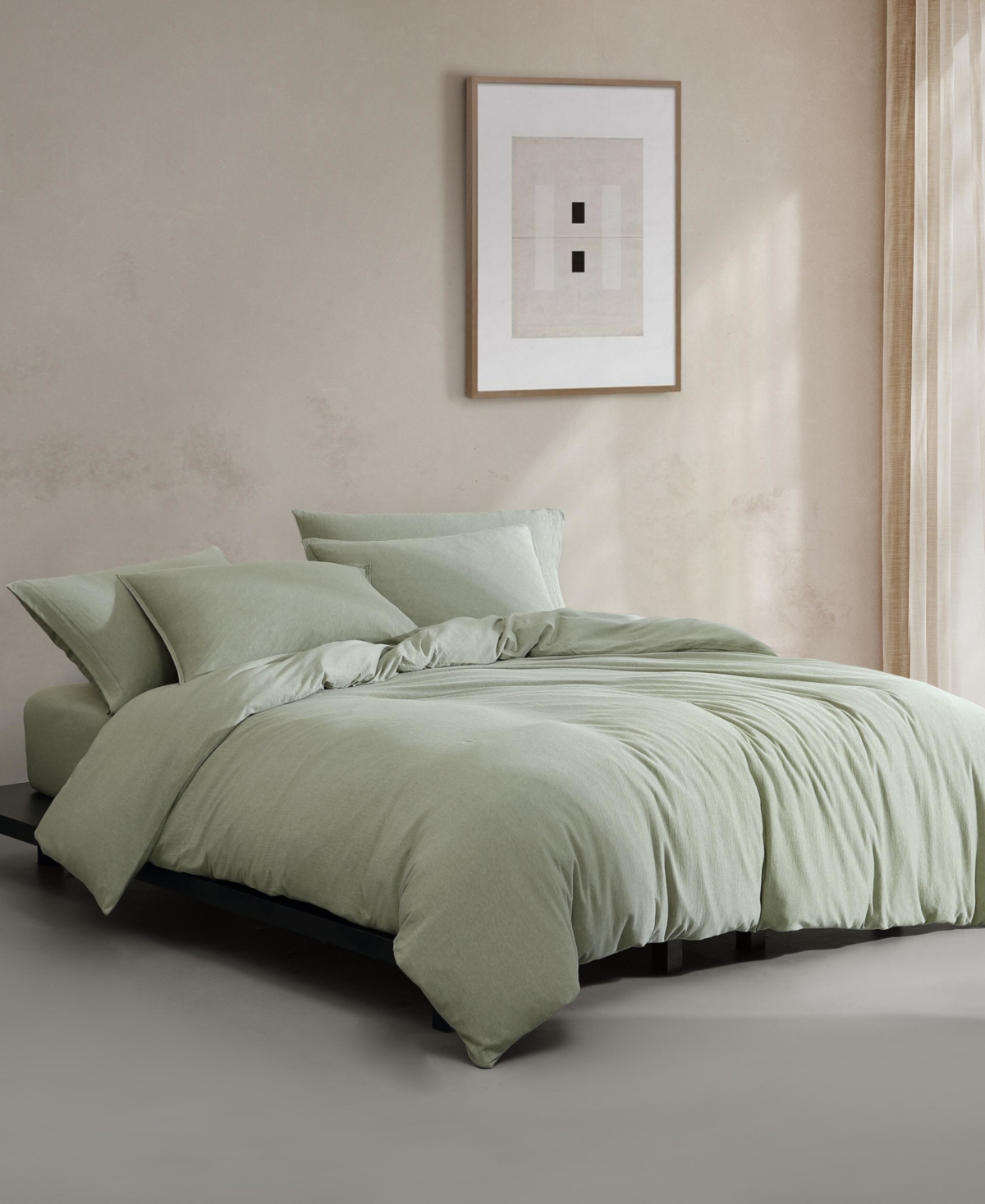 Calvin Klein Modern Cotton Melange Jersey 2-pc. Comforter Set, Twin Xl In Green
