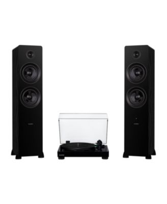 RT81 Elite Vinyl Turntable Ai81 Powered 2-Way Speakers Diamond Stylus Belt Drive Preamp Bluetooth Natural Walnut Audio System