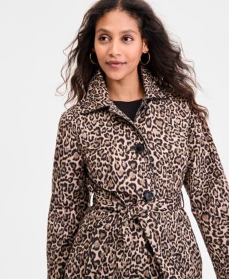 Petite Single-Breasted Belted Trench Coat