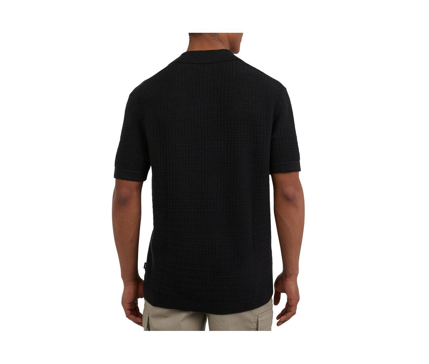 Мужской свитер DKNY Grid Sweater Camp Shirt, цвет: Чёрный — фото 2