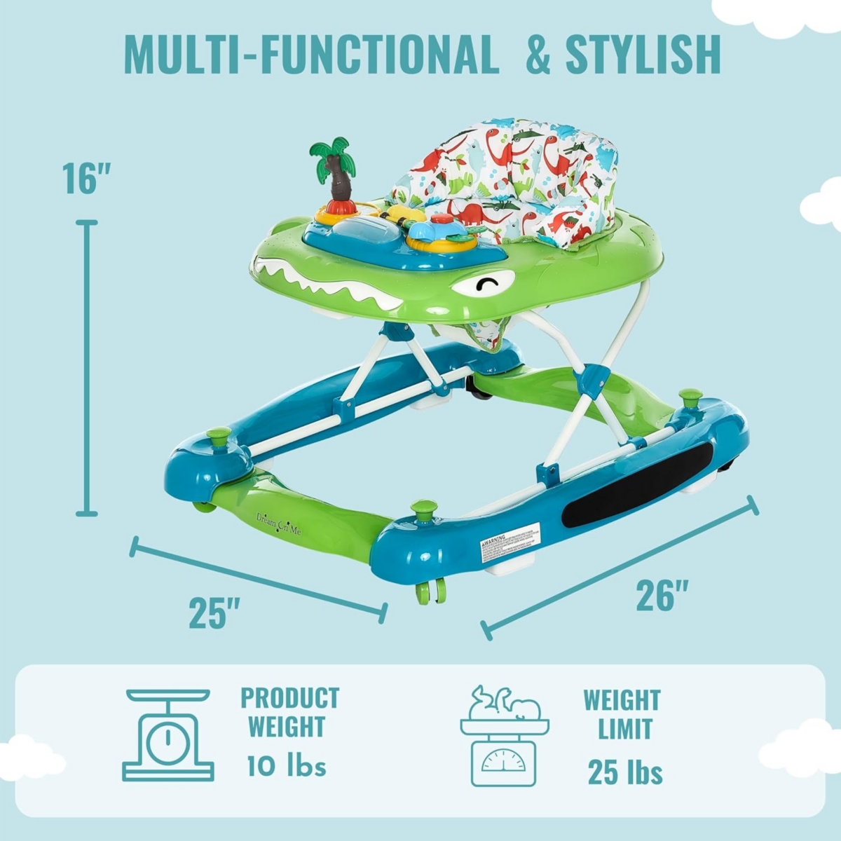 Dream On Me Baby Steps Walker, Pink