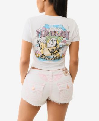 Women's Short Sleeve Crystal Buddha Baby T-Shirt