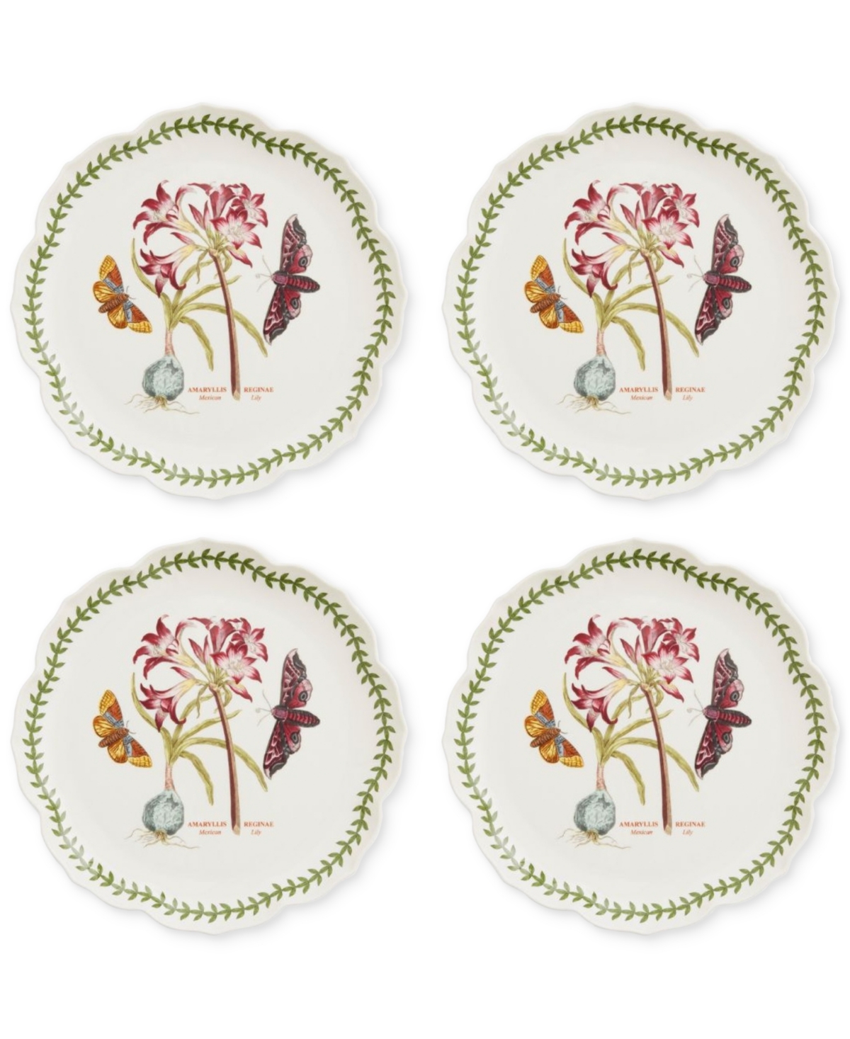 Botanic Garden Lotus Blossom Dinner Plates, Set of 4 - White