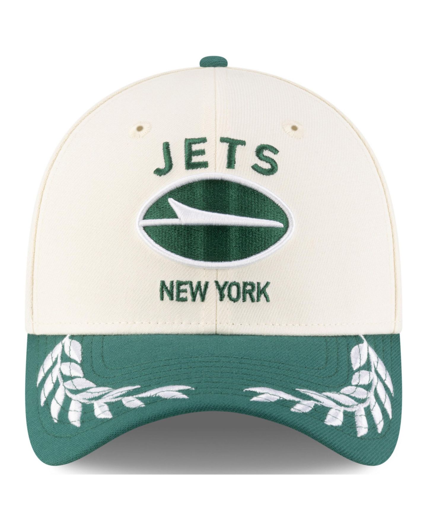 Мужская кепка New Era Cream/Green New York Jets 2025 NFL Draft 39THIRTY Flex Hat — фото 4