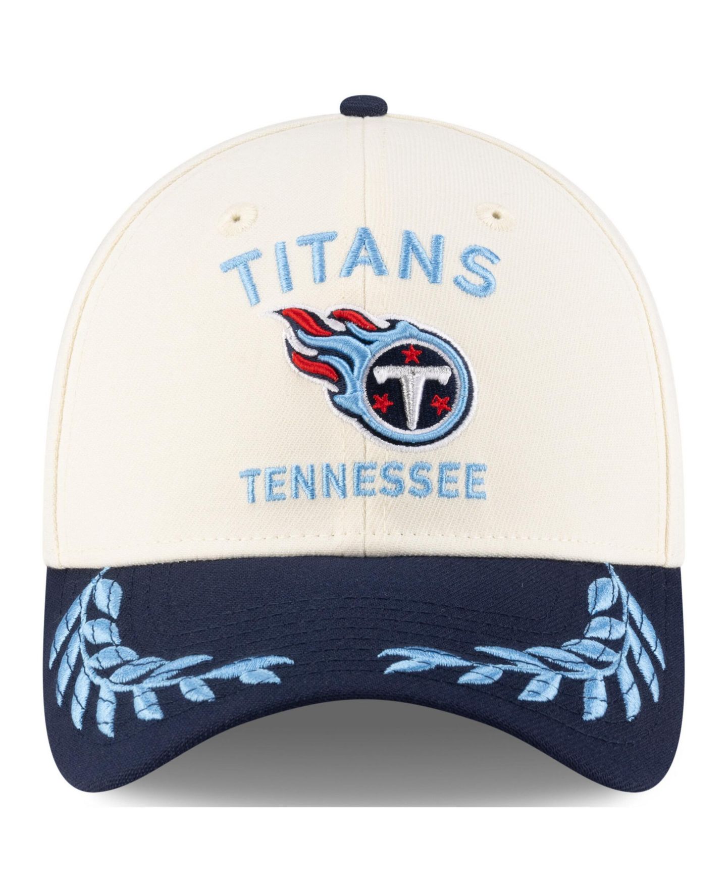 Мужская кепка New Era Cream/Navy Tennessee Titans 2025 NFL Draft 39THIRTY Flex Hat — фото 4