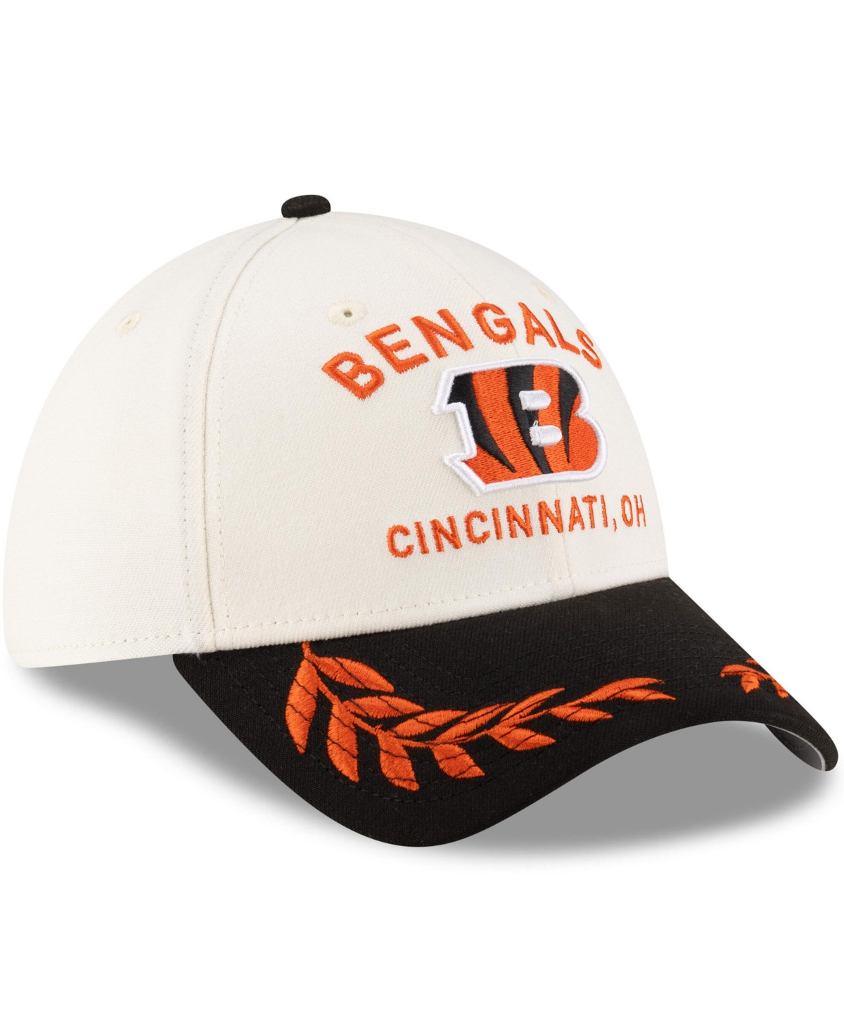 New Era Men's Cream/black Cincinnati Bengals 2025 Nfl Draft A-frame 9fifty Snapback Hat In Cream,black