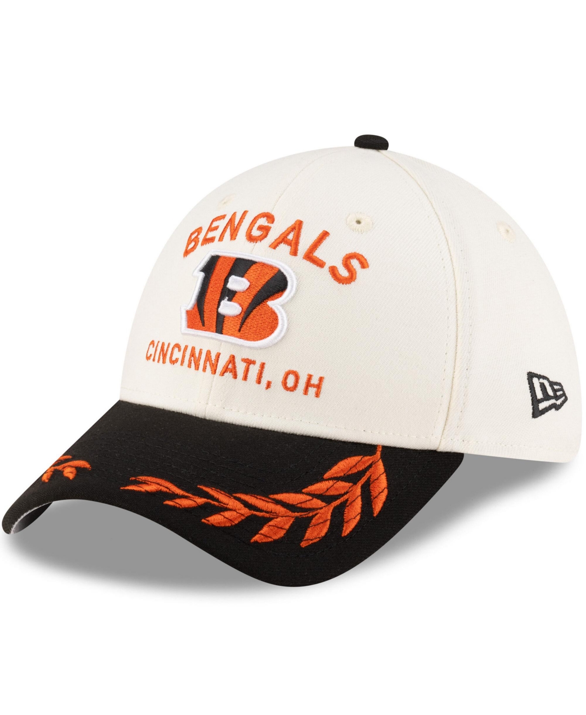 New Era Men's Cream/black Cincinnati Bengals 2025 Nfl Draft A-frame 9fifty Snapback Hat In Cream,black