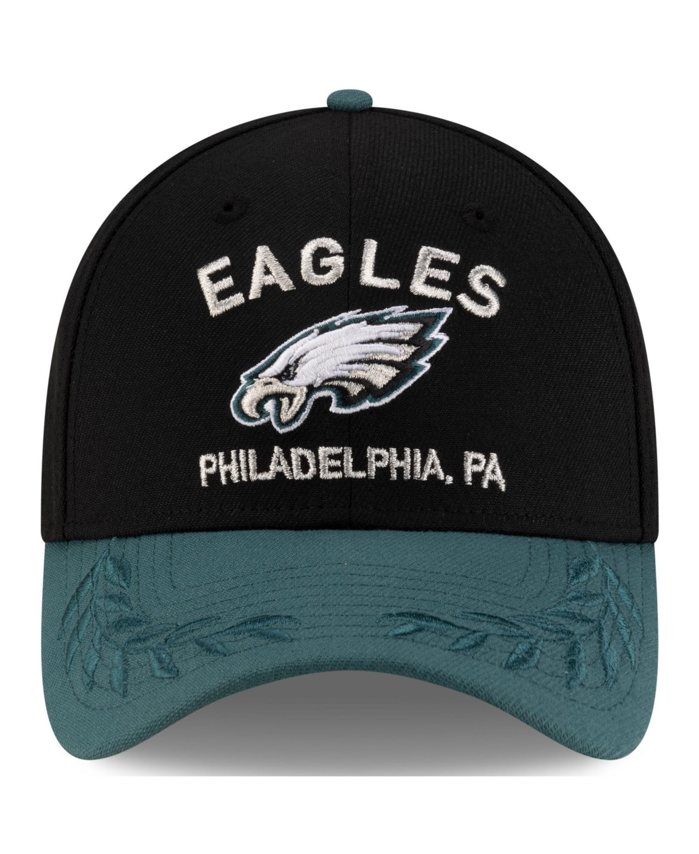 Мужская кепка New Era Black/Green Philadelphia Eagles 2025 NFL Draft 39THIRTY Flex Hat — фото 4