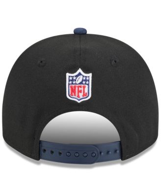 Men's Black/Navy New England Patriots 2025 NFL Draft A-Frame 9FIFTY Snapback Hat