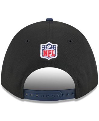 Men's Black/Navy New England Patriots 2025 NFL Draft 9FORTY A-Frame M-Crown Adjustable Hat