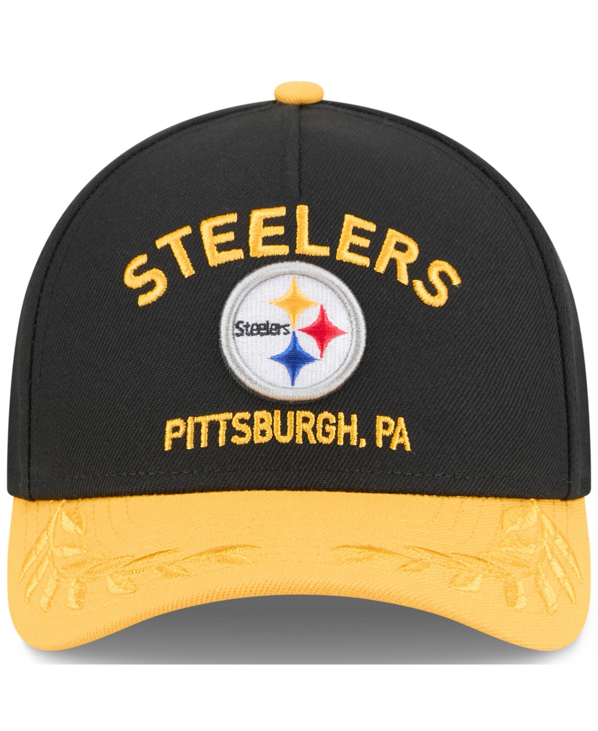 New Era Men's Black/yellow Pittsburgh Steelers 2025 Nfl Draft 9forty A-frame M-crown Adjustable Hat In Black,yellow