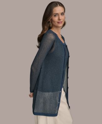 Women's Sequin Embellished Long Cardigan