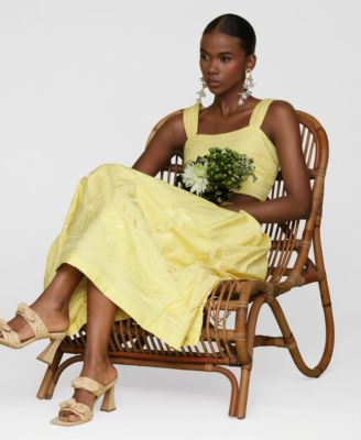 Women's Cotton Embroidered Square-Neck Tank Top