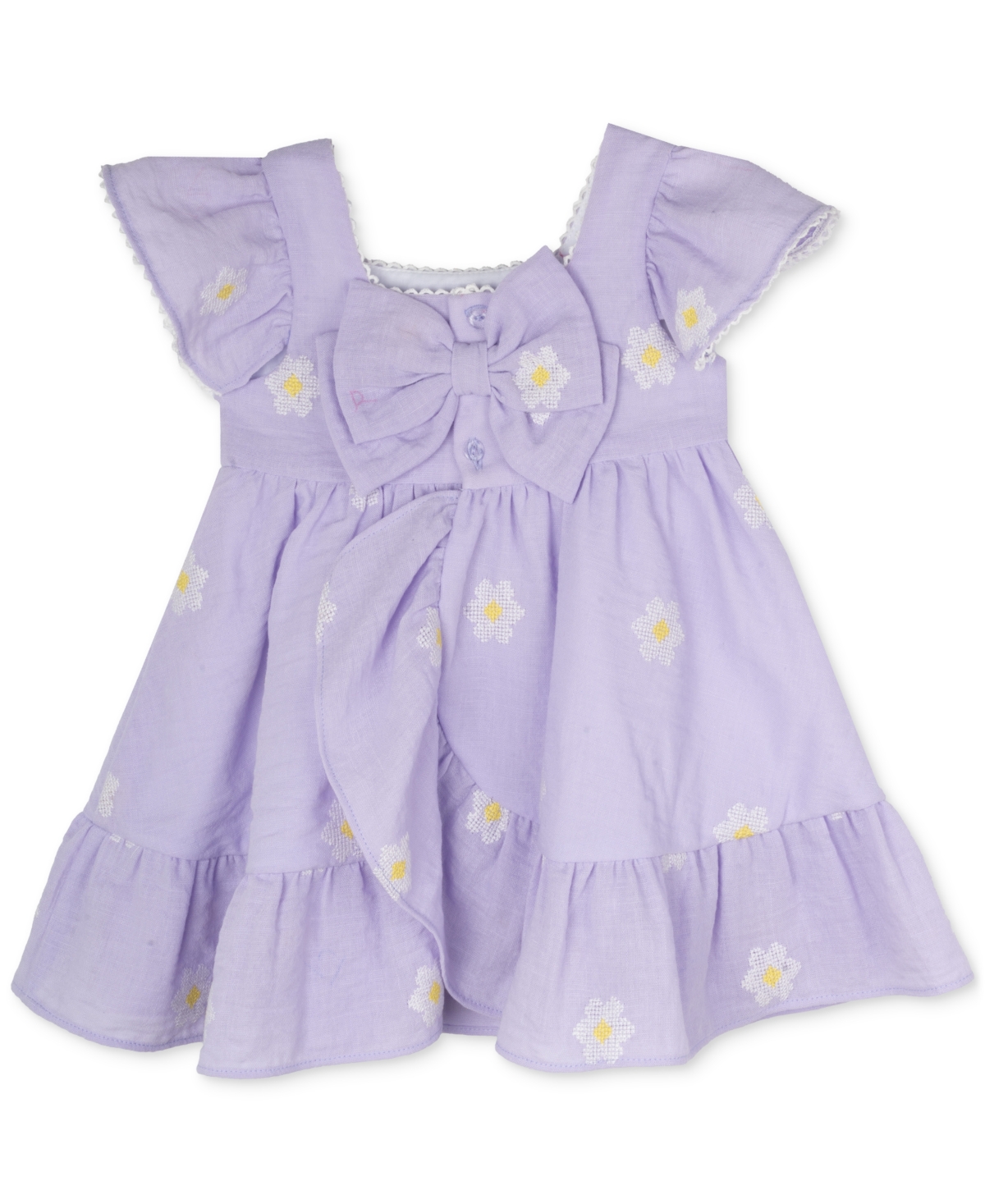 Rare Editions Baby Girls Embroidered Daisies Dress