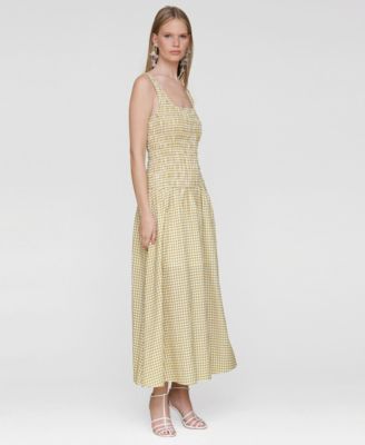 Women's Drop-Waist Smocked-Bodice Tank Maxi Dress