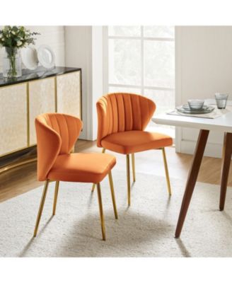 Set of 2  Polyester Velvet Modern Design, Upholstered  Milia Dining Chair