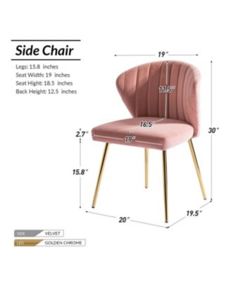 Set of 2  Polyester Velvet Modern Design, Upholstered  Milia Dining Chair