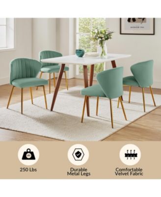 Set of 2  Polyester Velvet Modern Design, Upholstered  Milia Dining Chair