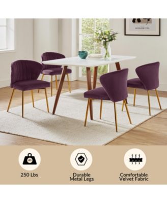 Set of 2  Polyester Velvet Modern Design, Upholstered  Milia Dining Chair