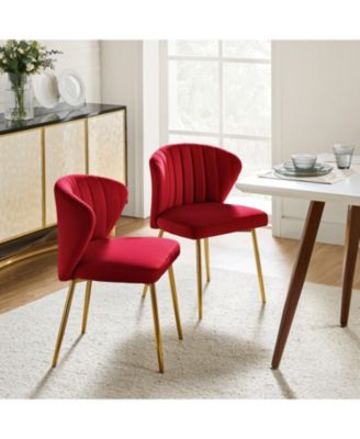Set of 2  Polyester Velvet Modern Design, Upholstered  Milia Dining Chair