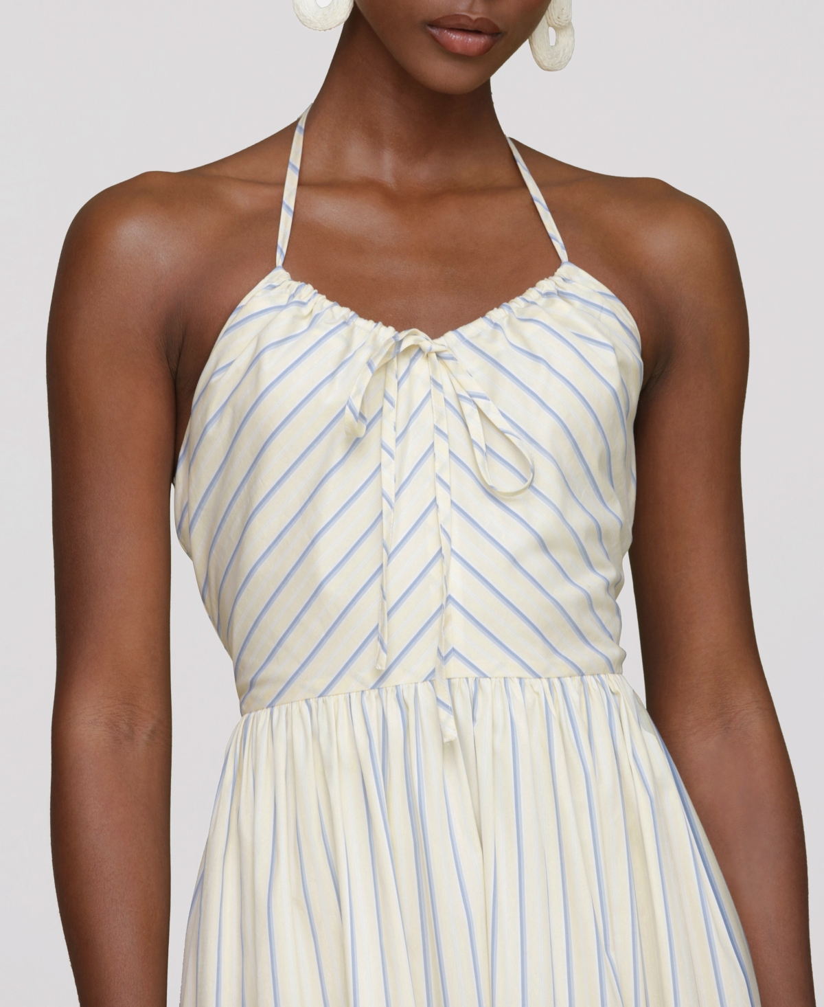 Avec Les Filles Women's Halter Maxi Dress In White