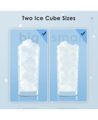 26Lbs Countertop Ice Maker, 9 Cubes in 8 Mins, Two Ice Size ,Self-Cleaning, with Scoop/Basket