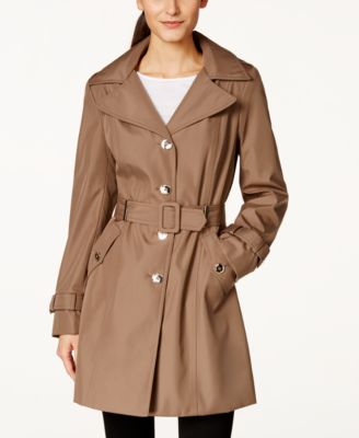 Calvin Klein Hooded Single-Breasted Water-Resistant Trench Coat ...