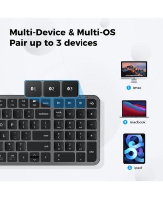 BK20 Bluetooth Keyboard, Wireless Keyboard with Numeric Keypad, Multi-Device Rechargeable and Stable Connection
