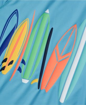 Big Boys Husky Chlorine Resistant Short Sleeve Crew Neck UPF 50 Rash Guard