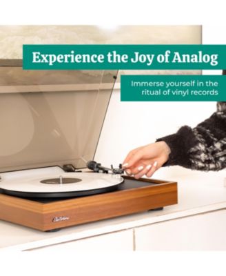 Montrose 2-Speed Belt-Drive Turntable with Audio-Technica Stylus & Built-in Preamp – Vinyl Record Player (RR35)