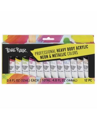 Professional Heavy Body Acrylic: Neon & Metallic - 12ct