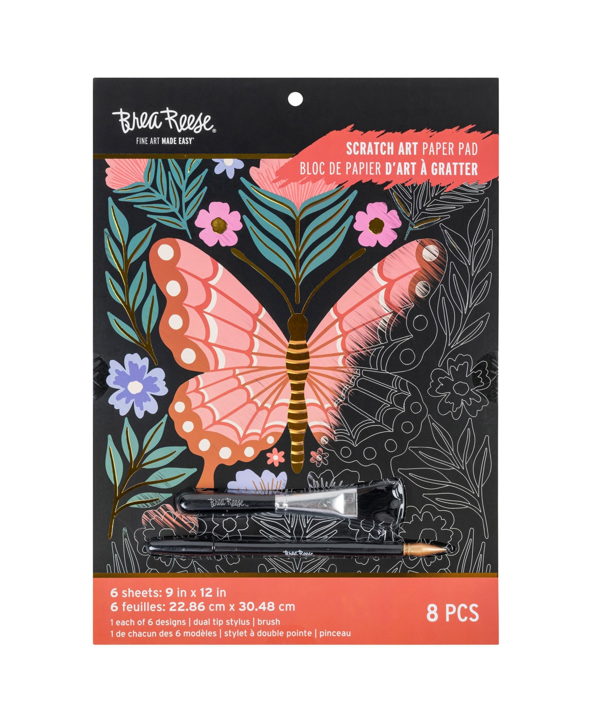 Scratch Art: Paper Pad - Butterfly Garden