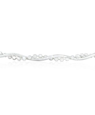 Twisted Bead Snake Chain Anklet Ankle Bracelet Sterling Silver 9-10"