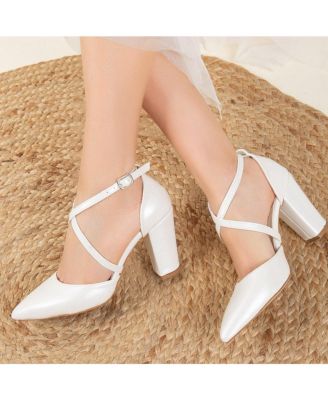 Sina Criss Cross High Block Heels