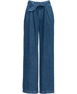 Women's High Ridge Twill Pull On Pleated Wide Leg Pants