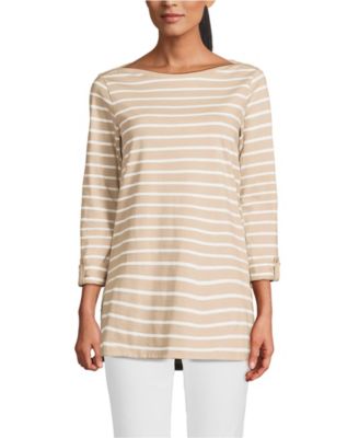 Women's Supima Cotton Adjustable 3/4 Sleeve Boatneck Tunic