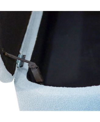 Modern Faux Fur Upholstered Storage Ottoman Bench with Metal Legs, Padded Seat for Entryway, Bedroom, or Hallway