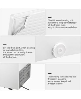 1.8 Cu. Ft. Chest Freezer – This compact, freestanding freezer features a removable basket, adjustable temperature, and a top-opening door, making it perfect for home, kitchen, office, or bar use