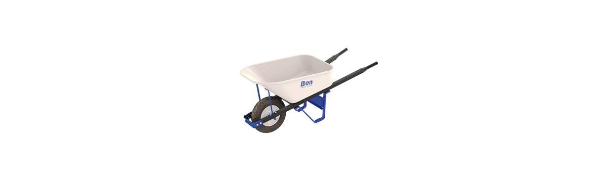 Bon 84-974 Barrow - Steel Tray - 6 Cubic Feet - Single Flat Free Tire - Steel Handle - White