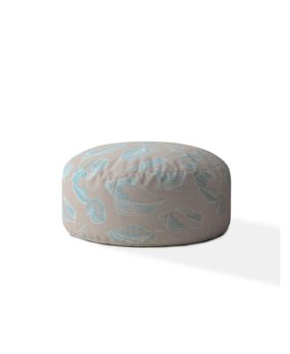 Canvas Round Animal Print Pouf Ottoman – Stylish and Versatile
