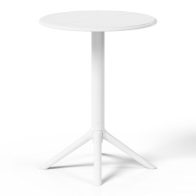 23.5" Outdoor Polypropylene Resin Round Patio Bistro Dining Table for 2